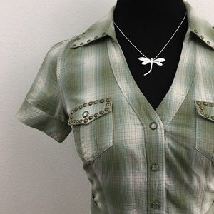 Guess Green Plaid Dress